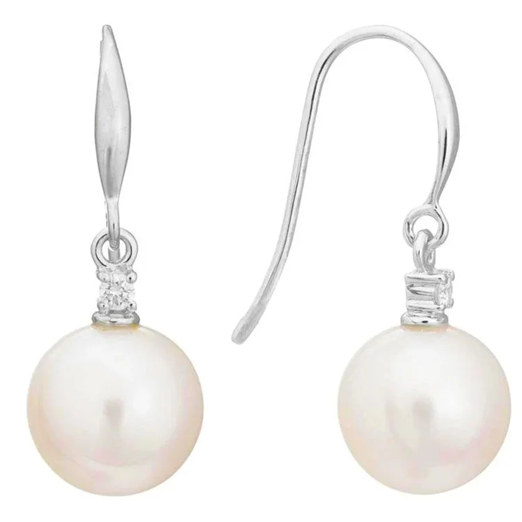 Best hoop earrings with angel wing accents for a spiritual and meaningful design-Pearl Earrings, 14Kt