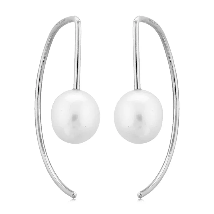 Best hoop earrings with matte finish for a sophisticated, understated design-Pearl Earrings, 14Kt