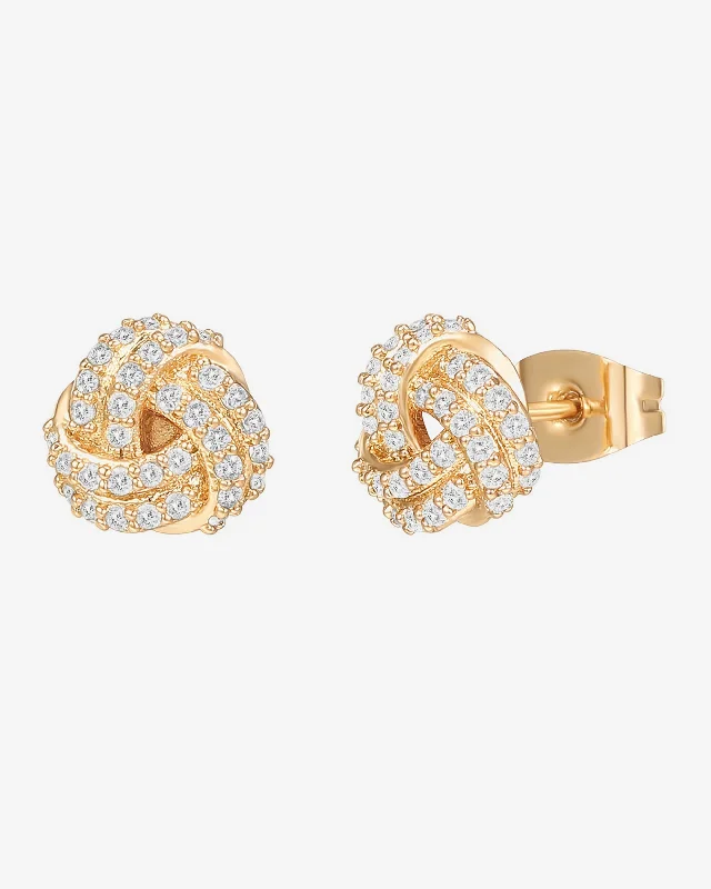 Hoop earrings with gold accents for a warm, elegant statement piece-Priscilla Love Knots