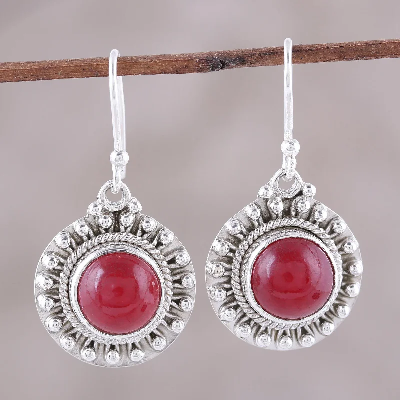 Best hoop earrings with floral designs for a feminine and delicate look-Red Mystique Jasper & Sterling Silver Earrings