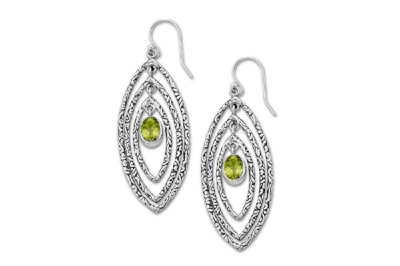 Best hoop earrings with blackened metal for an edgy and bold appearance-Samaya Earrings- Peridot