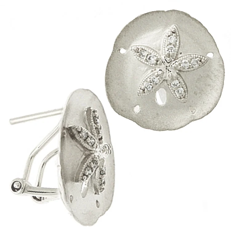 Best hoop earrings with marbled designs for a trendy and artistic effect-Sand Dollar Earrings, 14Kt & Diamonds