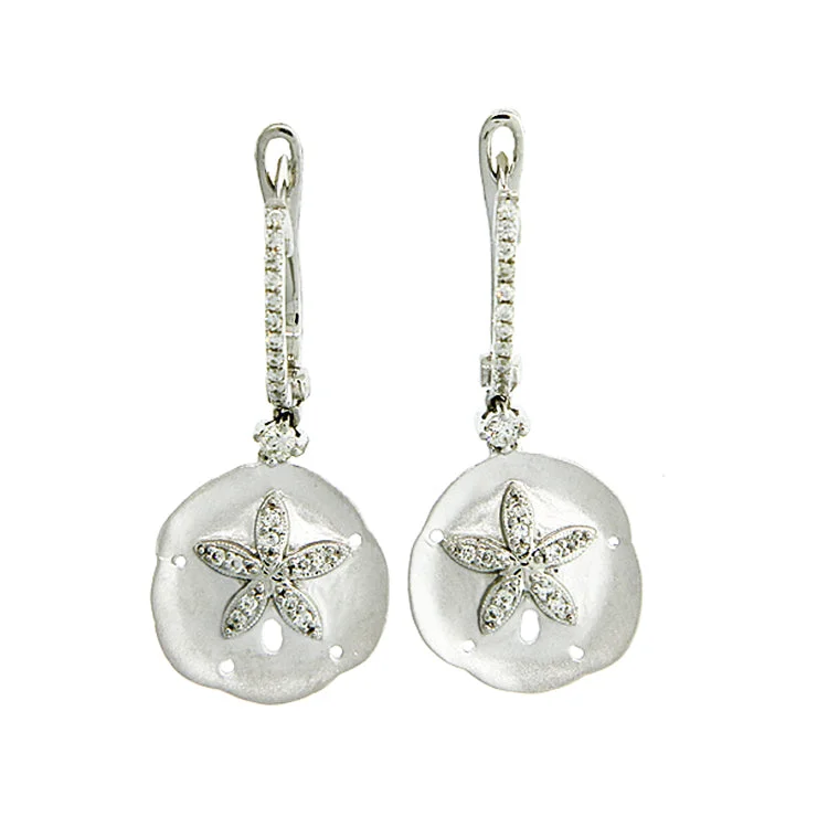 Best hoop earrings with twisted rope designs for a nautical-inspired style-Sand Dollar Earrings, 14Kt & Diamonds