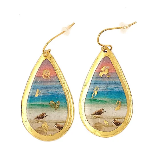 Best hoop earrings with intricate beaded details for a textured, stylish appearance-Earrings by Evocateur "Sanibel Sunset" Teardrop