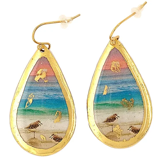 Large hoop earrings for a bold and statement-making fashion accessory-Earrings by Evocateur "Sanibel Sunset" Teardrop