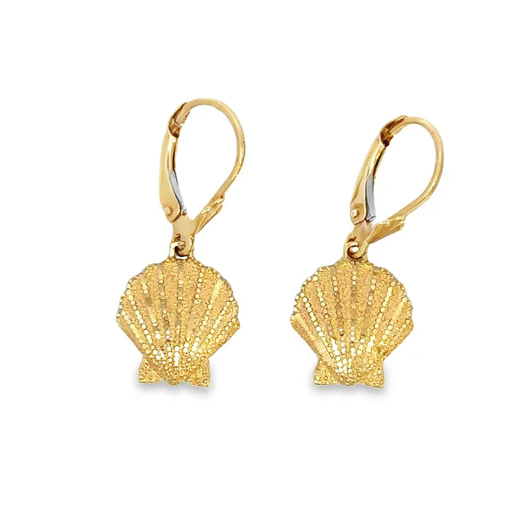 Best hoop earrings with infinity designs for a timeless and meaningful symbol-Scallop Earrings, 14Kt