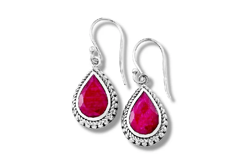 Best hoop earrings with marbled designs for a trendy and artistic effect-Sempu Earrings- Ruby