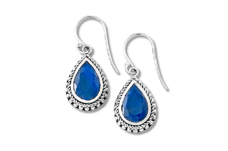 Hoop earrings with tortoiseshell designs for a chic and classic style-Sempu Earrings- Sapphire