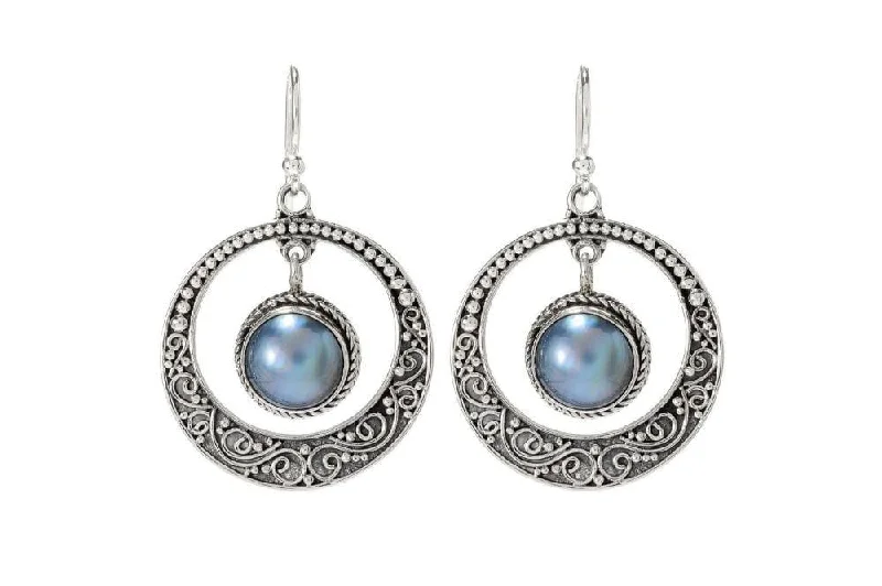 Best hoop earrings with gemstone accents for a colorful and elegant appearance-Serra Earrings- Blue Pearl