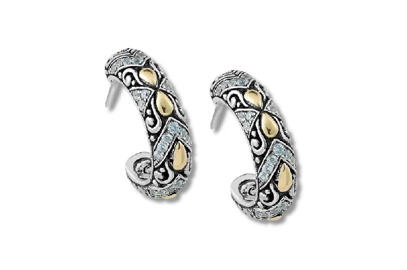 Best hoop earrings with sterling silver for an affordable and chic design-Sibayak Earrings- White Topaz