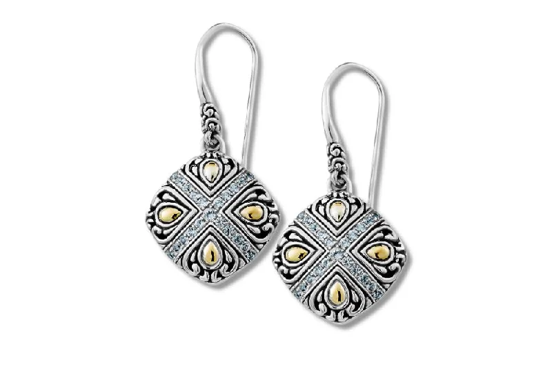 Best hoop earrings with stacked layers for a dimensional and bold look-Simbolon Earrings- White Topaz