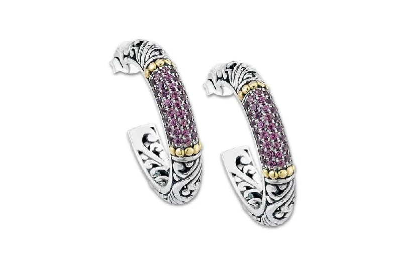 Best hoop earrings with crescent-shaped designs for a bold, moon-inspired style-Simpai Earrings- Rhodolite