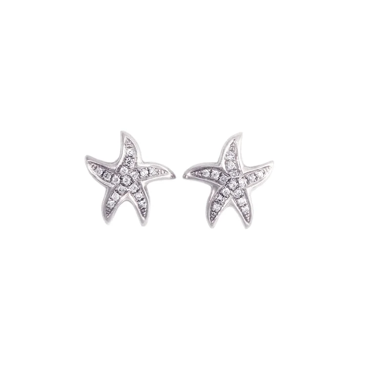 Best hoop earrings with cubic zirconia for a budget-friendly, dazzling look-Starfish Earrings, 14Kt