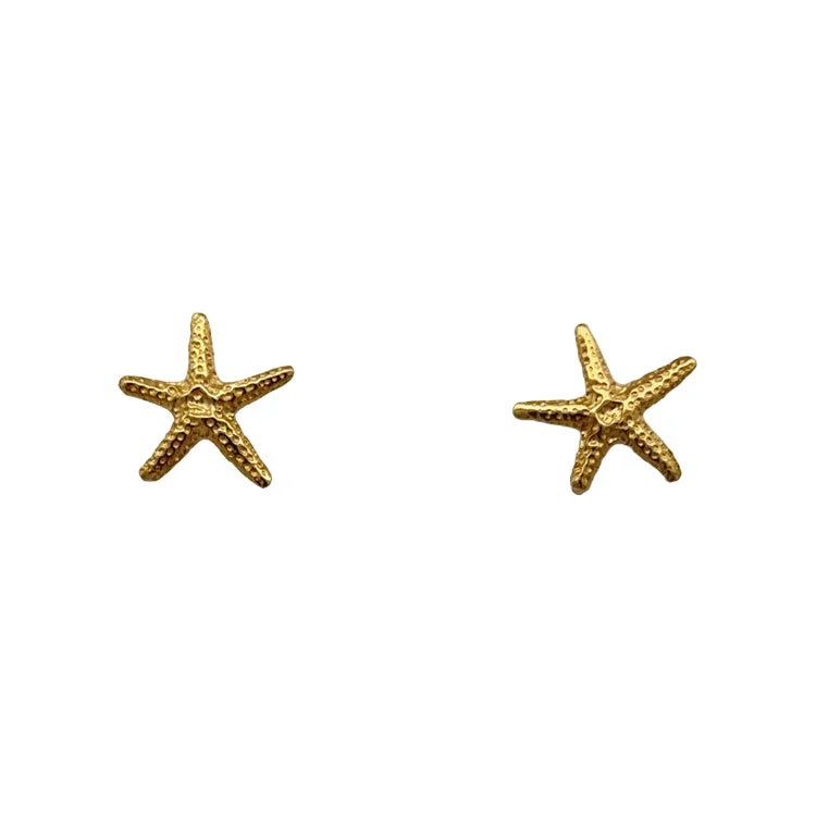 Hoop earrings with polished silver finish for a shiny, modern appeal-Starfish Earrings, 14Kt