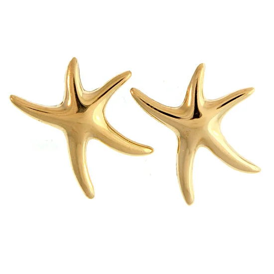 Hoop earrings with resin accents for a bold and colorful design-Starfish Earrings