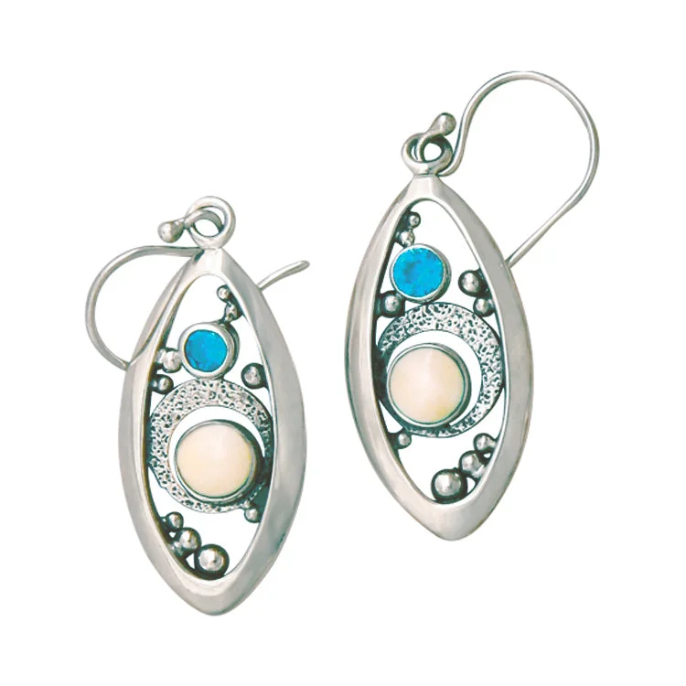 Hoop earrings with polished silver finish for a shiny, modern appeal-Fossil Ivory Earrings, Sterling