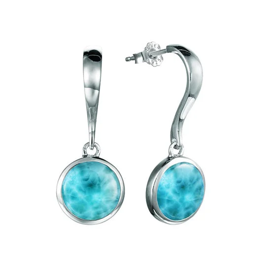 Best hoop earrings with sparkling cubic zirconia for a brilliant, budget-friendly effect-Larimar Earrings, Sterling