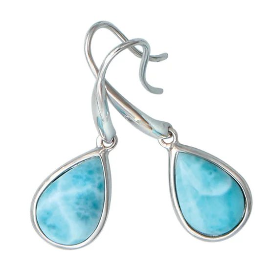 Best hoop earrings with vintage rhinestone embellishments for a retro-glam effect-Larimar Earrings, Sterling