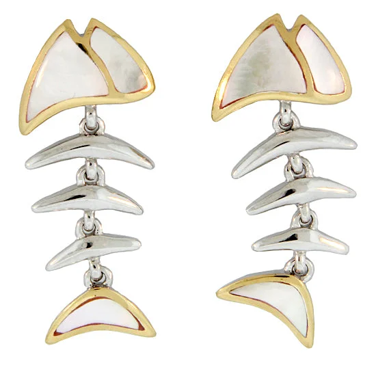 Best hoop earrings with butterfly motifs for a playful and whimsical appearance-Sterling Fishbone Earrings