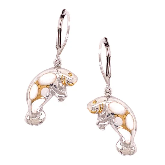 Hoop earrings with multi-tone finishes for a colorful and layered effect-Sterling Manatee Earrings