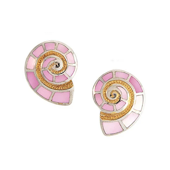 Best hoop earrings with gemstone accents for a colorful and elegant appearance-Nautilus Shell Earrings, Sterling