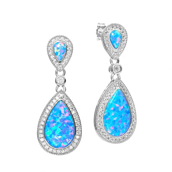 Best hoop earrings with baroque pearls for a luxurious and elegant vibe-Sterling Opal Earrings