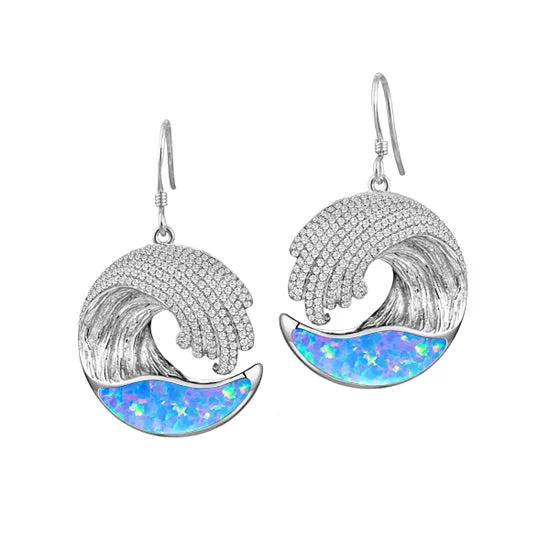 Best hoop earrings with asymmetrical designs for a fashion-forward, avant-garde look-Sterling Opal Wave Earrings