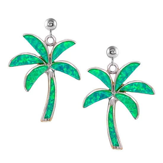 Best hoop earrings with snake-inspired designs for an edgy and fierce vibe-Sterling Palm Tree Earrings