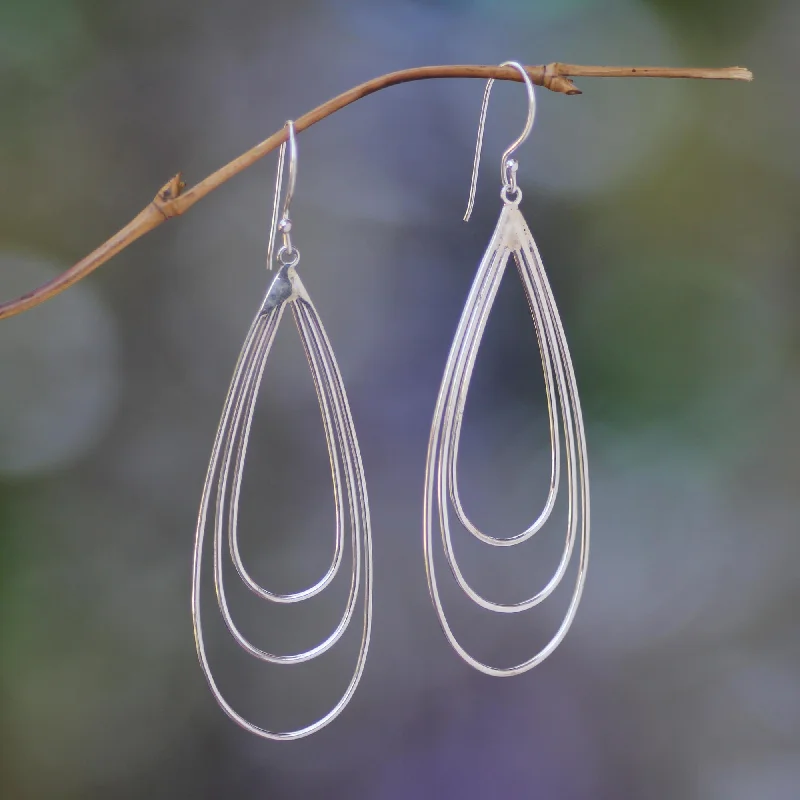 Hoop earrings with floral motifs for a feminine and nature-inspired look-Tears of Joy Sterling Silver Dangle Earrings