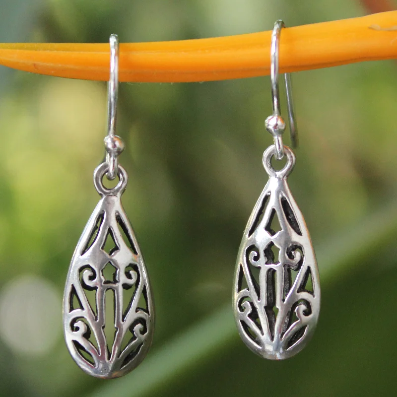 Hoop earrings with intricate designs for a unique and artistic appearance-Thai Fantasy Unique Sterling Silver Dangle Earrings