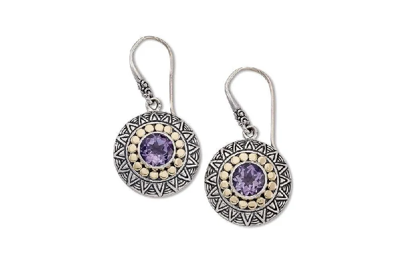 Best hoop earrings with satin ribbons for a soft, feminine appearance-Tribe Earrings- Amethyst