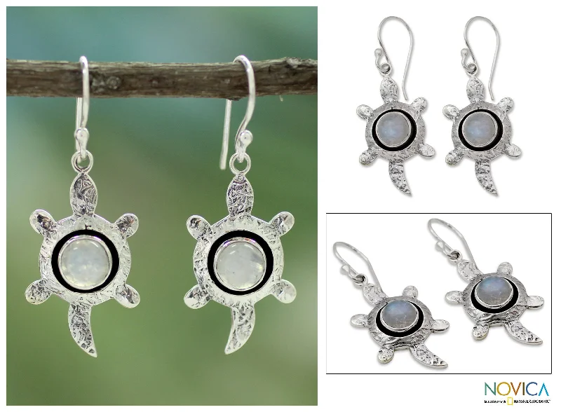 Best hoop earrings with snake-inspired designs for an edgy and fierce vibe-Turtle Wisdom Sterling Silver Earrings