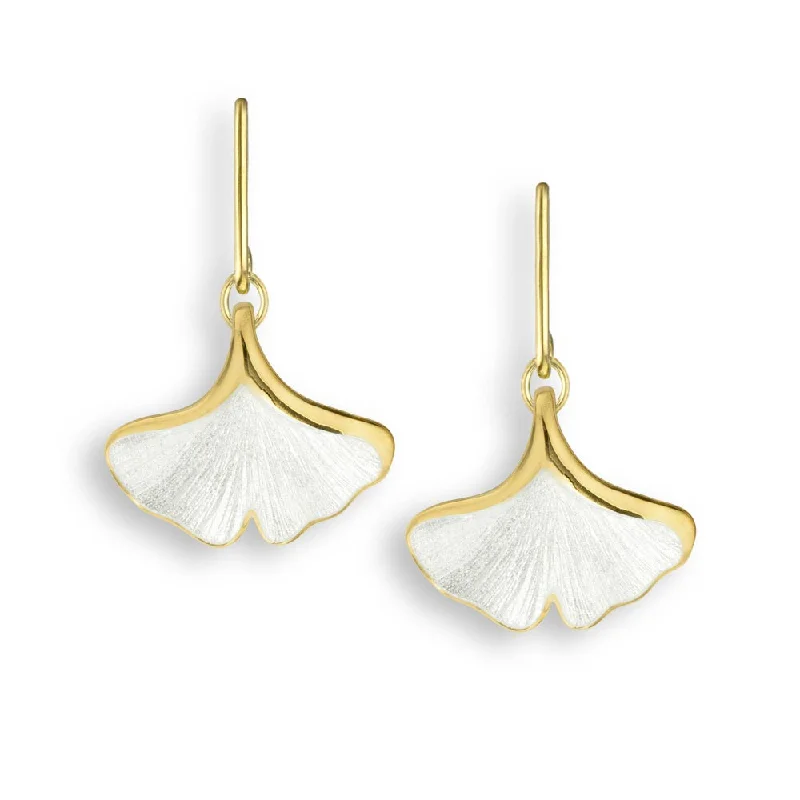 Best hoop earrings with floral designs for a feminine and delicate look-White Gingko Leaf Earrings